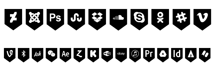 Bottons Social Media フォント その他の文字