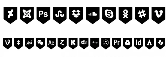 Bottons Social Media Font OTHER CHARS