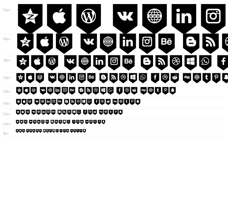 Bottons Social Media Waterfall