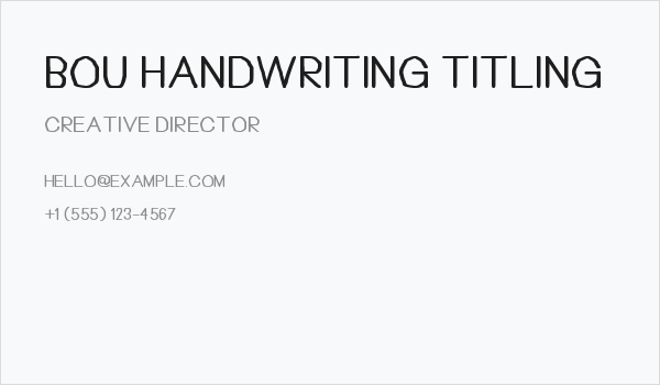Bou Handwriting Titling Business Card