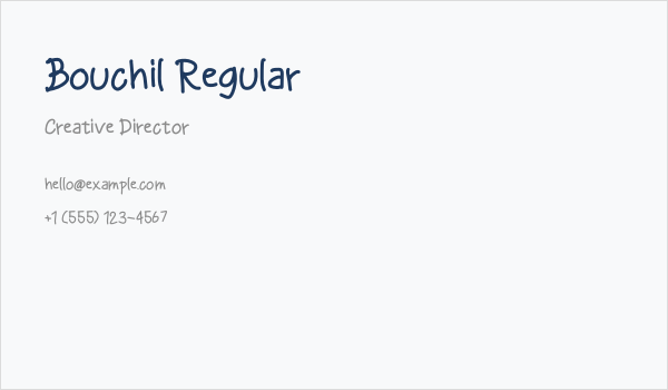 Bouchil Regular Business Card