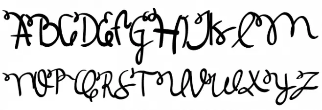 Bougenville Font UPPERCASE