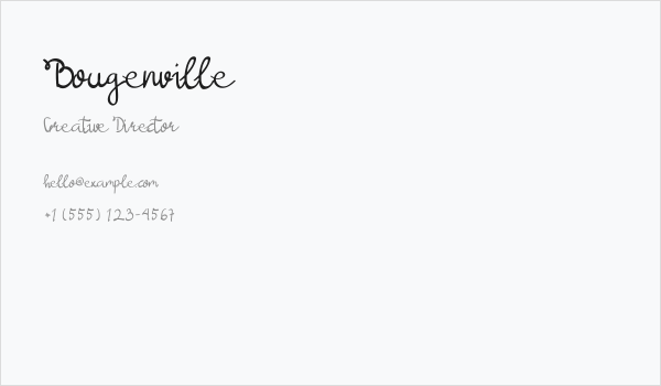 Bougenville Business Card