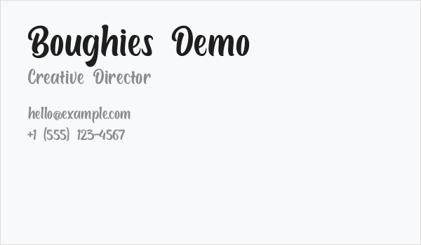 Boughies Demo Business Card