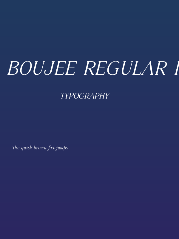 Boujee Regular Italic Poster