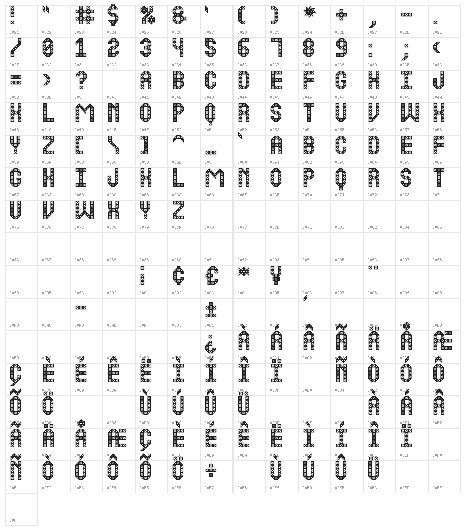 Boulding Work St Character Map
