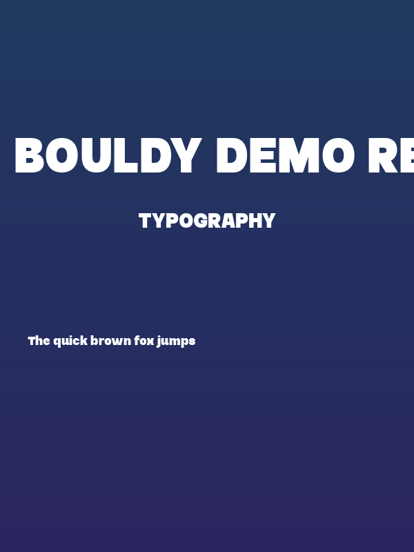 Bouldy DEMO Regular Poster