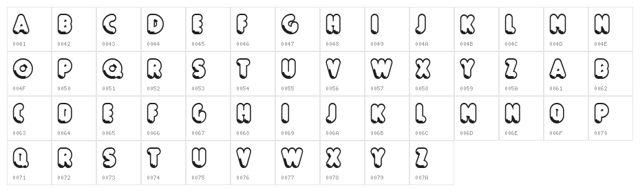 Boule Reduced Contour Character Map