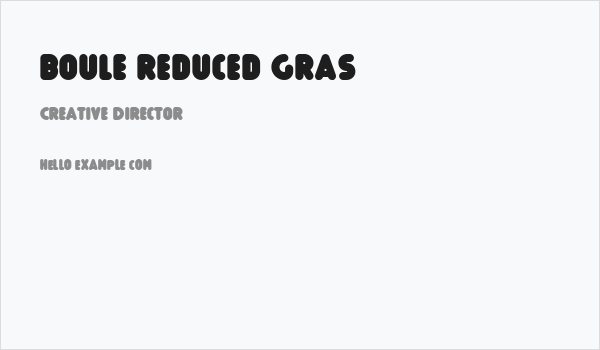 Boule Reduced Gras Business Card