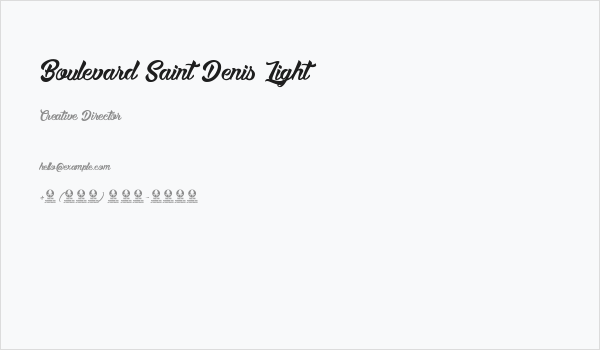 Boulevard Saint Denis Light Business Card