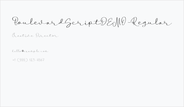 BoulevardScriptDEMO-Regular Business Card