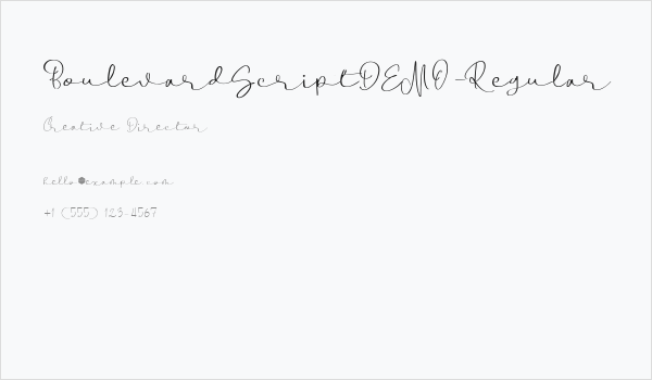 BoulevardScriptDEMO-Regular Business Card