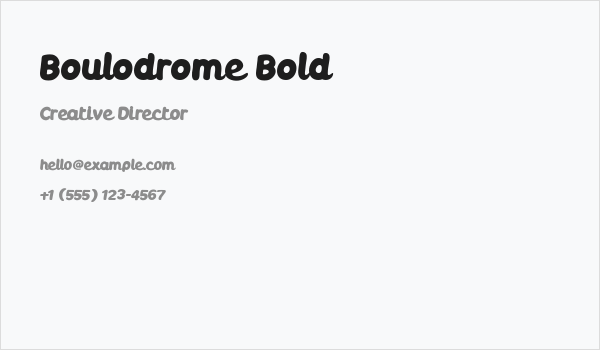 Boulodrome Bold Business Card