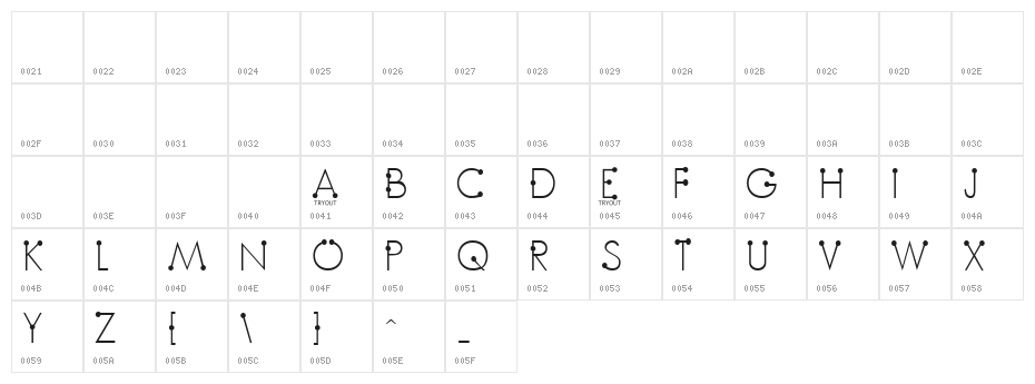BoumBoum Tryout Character Map