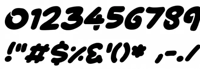 Bouncy Balloons Italic Шрифта ДРУГИЕ символов