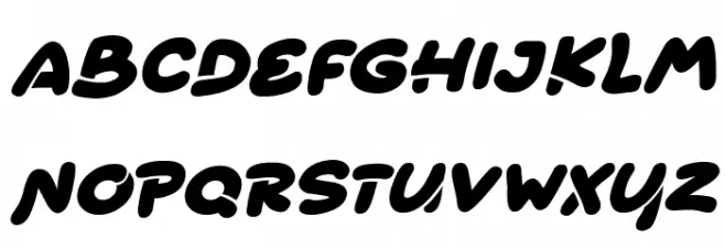Bouncy Balloons Italic Caratteri MAIUSCOLE
