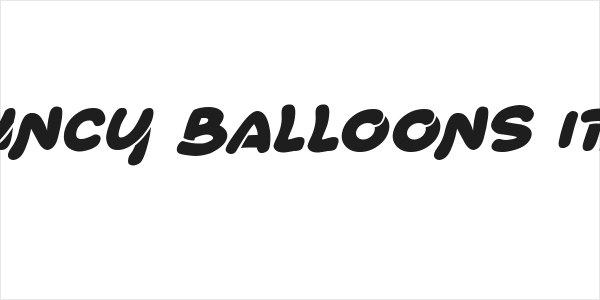 Bouncy Balloons Italic Logo