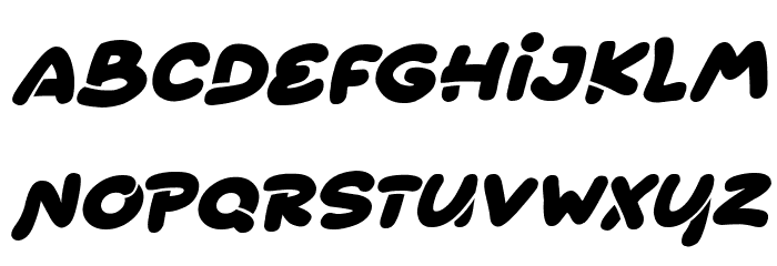 Bouncy Balloons Italic Schriftart Kleinbuchstaben