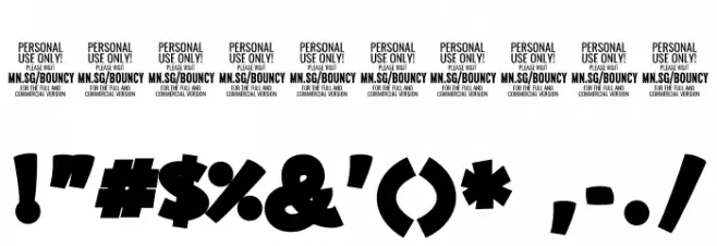 Bouncy Black PERSONAL USE ONLY Fuentes OTROS CHARS