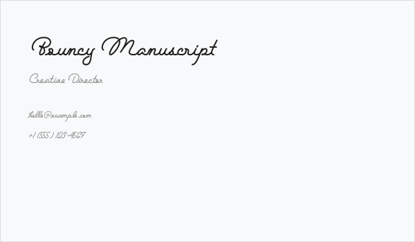 Bouncy Manuscript Business Card