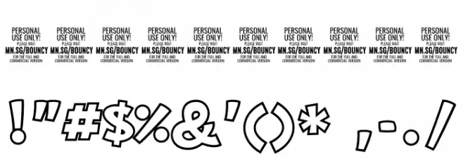 Bouncy PERSONAL USE ONLY Font OTHER CHARS