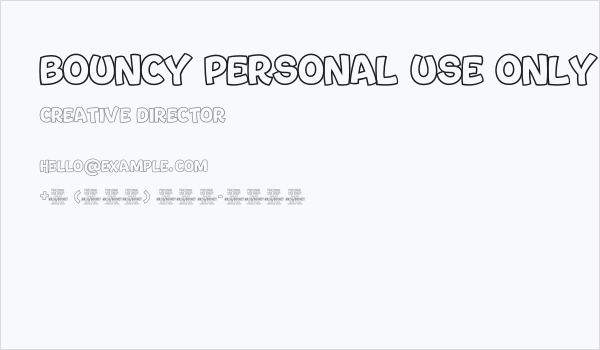 Bouncy PERSONAL USE ONLY Business Card