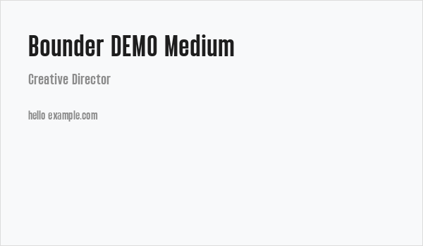 Bounder DEMO Medium Business Card