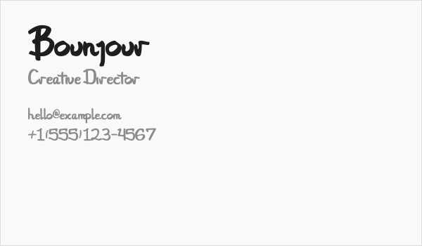 Bounjour Business Card