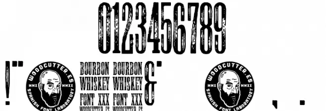 Bourbon whiskey Font OTHER CHARS