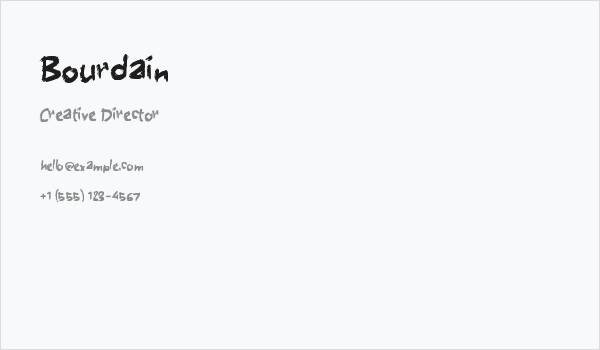 Bourdain Business Card