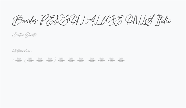 Bourdos PERSONAL USE ONLY Italic Business Card