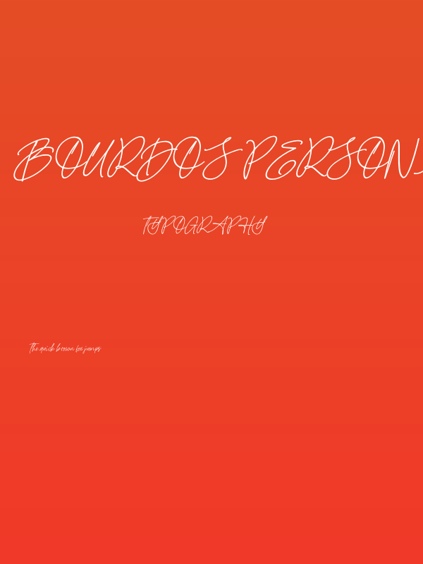Bourdos PERSONAL USE ONLY Italic Poster