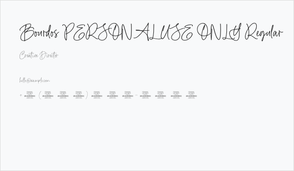 Bourdos PERSONAL USE ONLY Regular Business Card