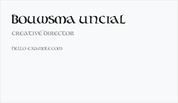 Bouwsma Uncial Business Card