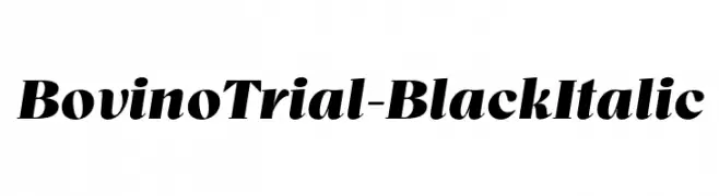BovinoTrial-BlackItalic  font caratteri gratis