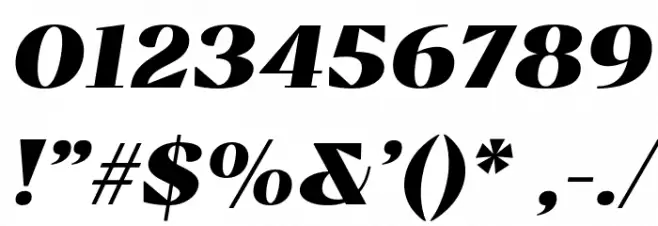 BovinoTrial-BlackItalic Font OTHER CHARS