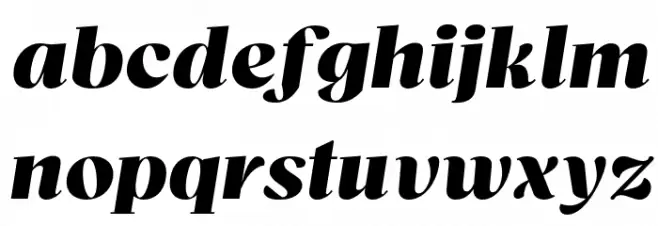 BovinoTrial-BlackItalic Caratteri MINUSCOLO