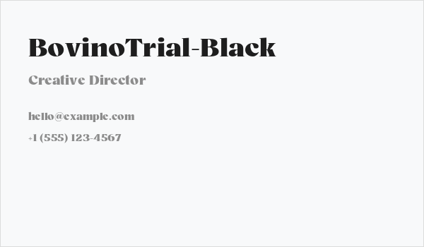 BovinoTrial-Black Business Card