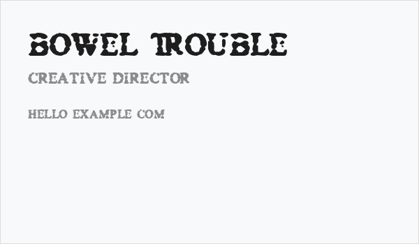 Bowel Trouble Business Card