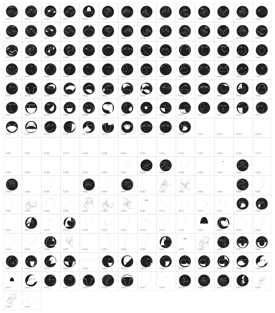 BowingInverse Character Map