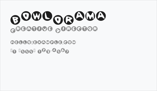 BowlORama Business Card