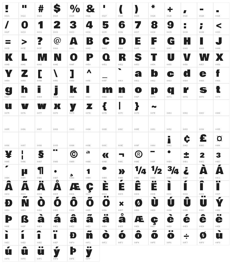 Bowlby One Regular Character Map