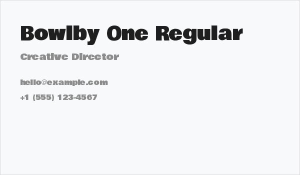 Bowlby One Regular Business Card