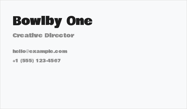 Bowlby One Business Card