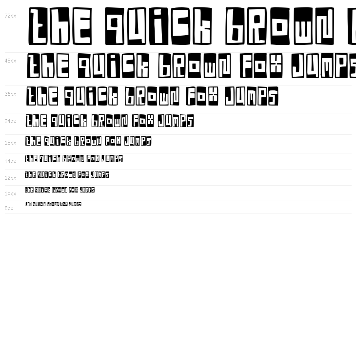 Box Font Negative Waterfall