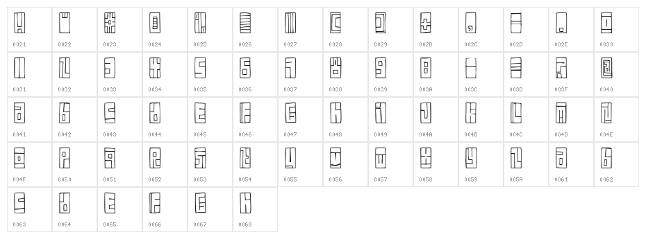 Box Font Character Map