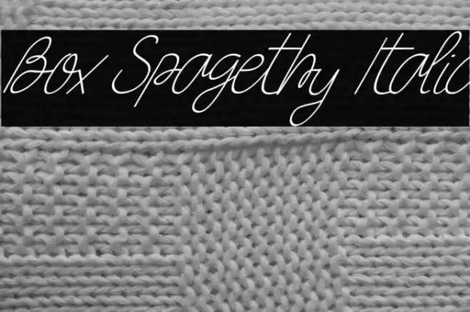 Box Spagethy Italic Font examples