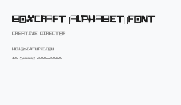 BoxCraft_Alphabet_Font Business Card