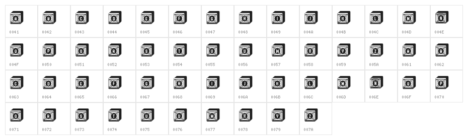 Boxes Fancy Regular Character Map