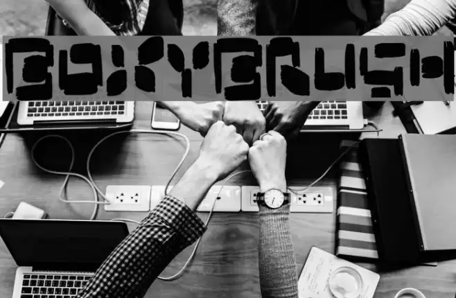 Boxybrush Font examples